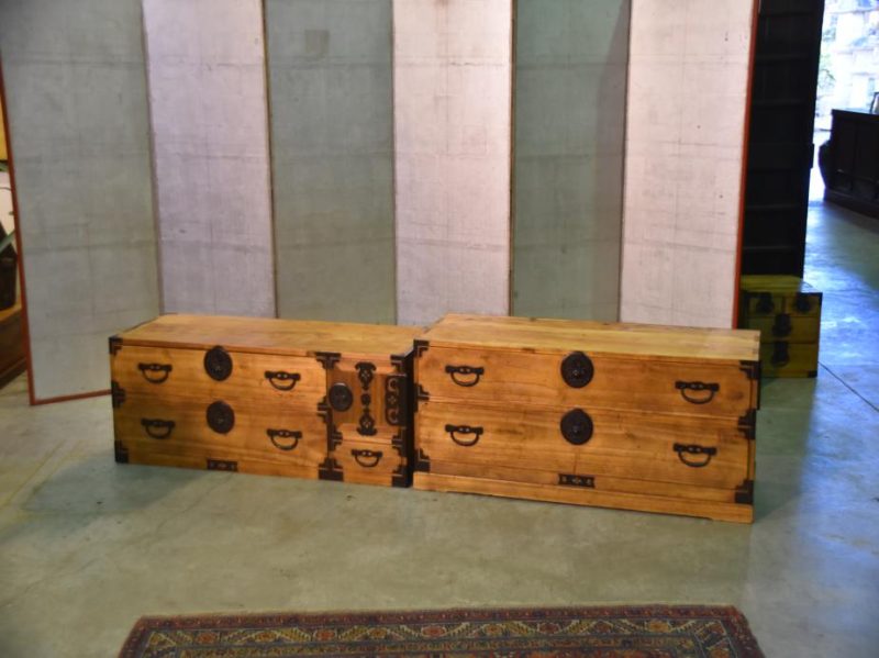 Japanese Antique Clothing Chest (2 Sections) - Image 6