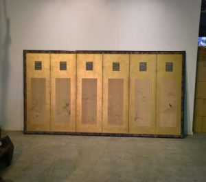 Antique Japanese Byobu 6 Panel Screen