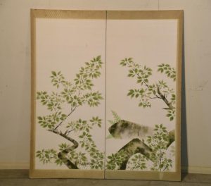 2 Panel Japanese Vintage Screen