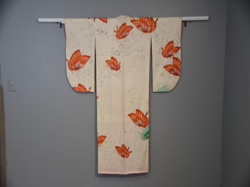 Japanese Silk Butterfly Furisode Kimono