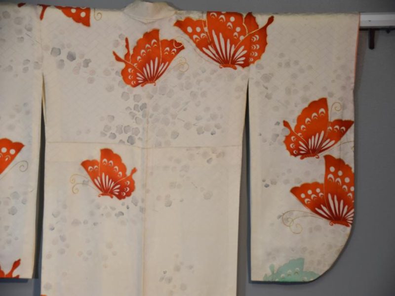 Japanese Silk Butterfly Furisode Kimono - Image 2