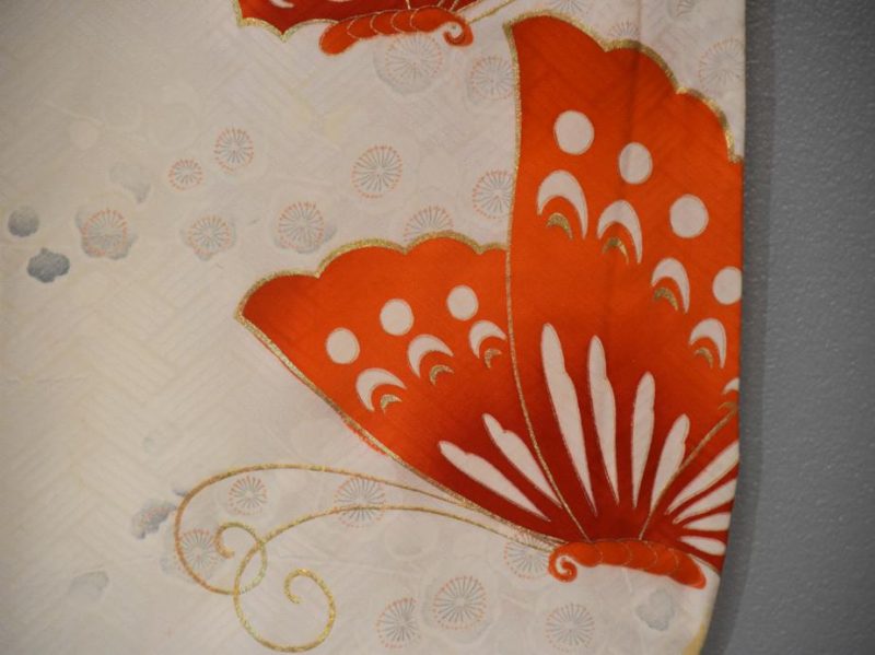 Japanese Silk Butterfly Furisode Kimono - Image 11