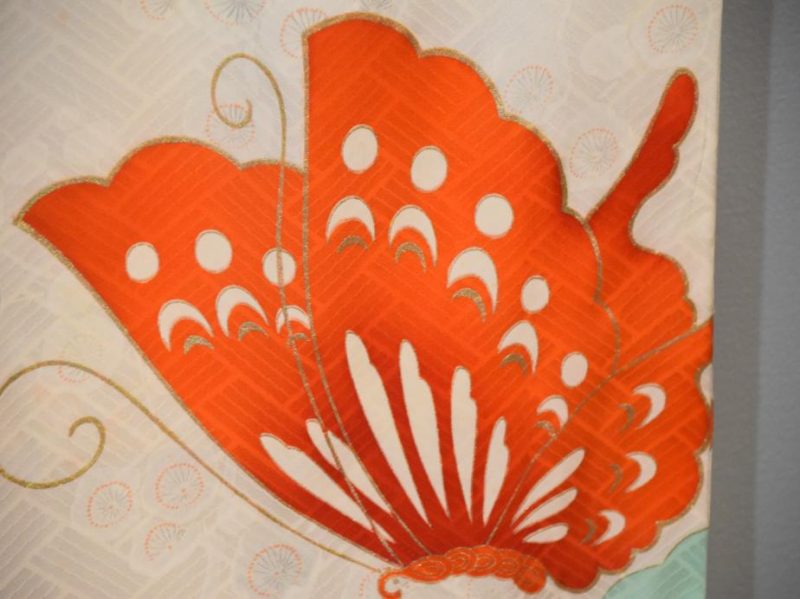 Japanese Silk Butterfly Furisode Kimono - Image 10