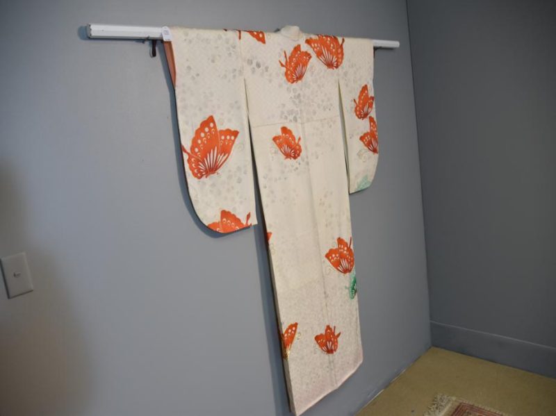 Japanese Silk Butterfly Furisode Kimono - Image 8