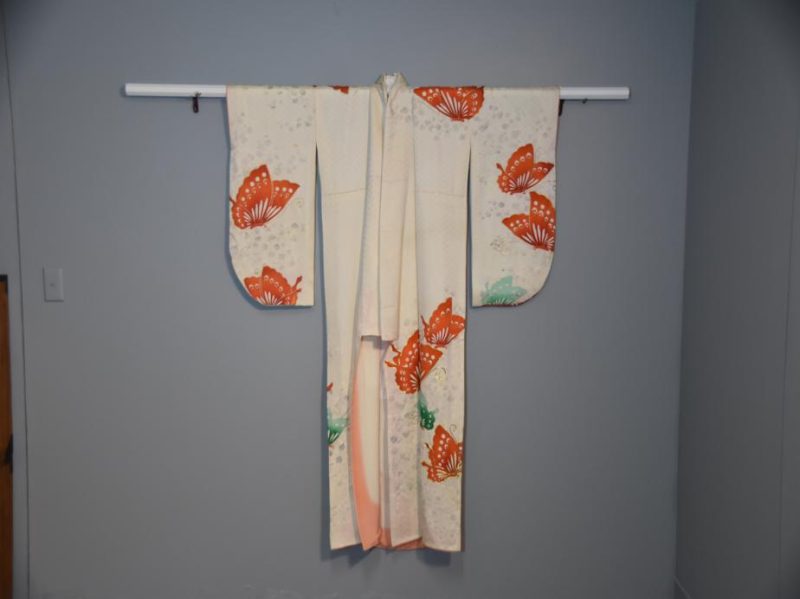 Japanese Silk Butterfly Furisode Kimono - Image 6