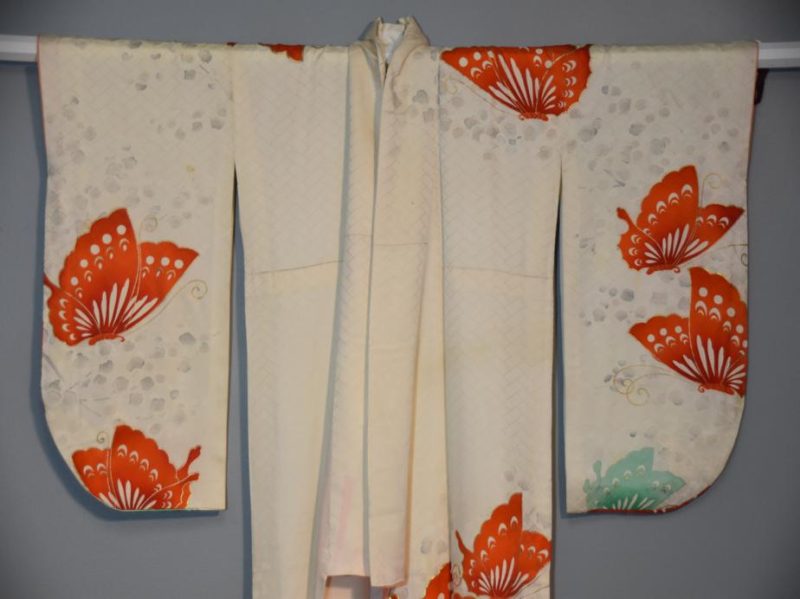 Japanese Silk Butterfly Furisode Kimono - Image 5