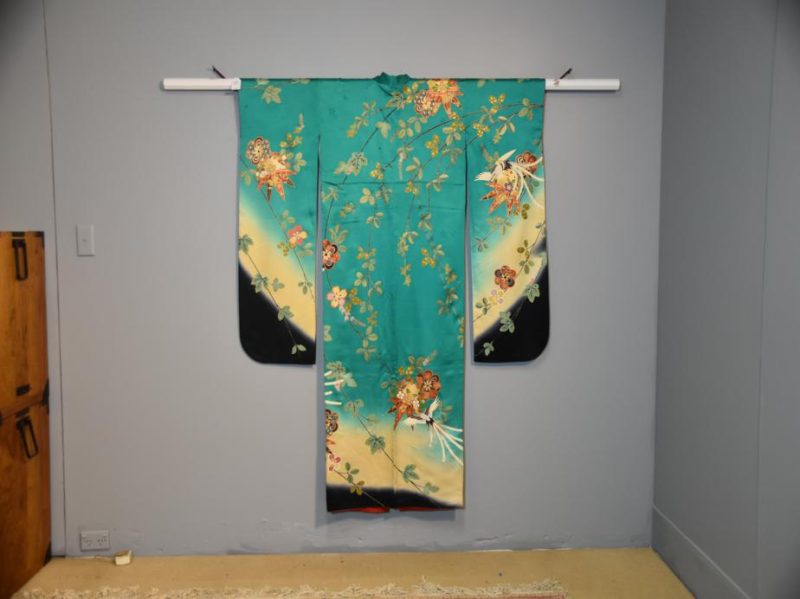 Emerald Green Japanese Vintage Kimono - Image 10