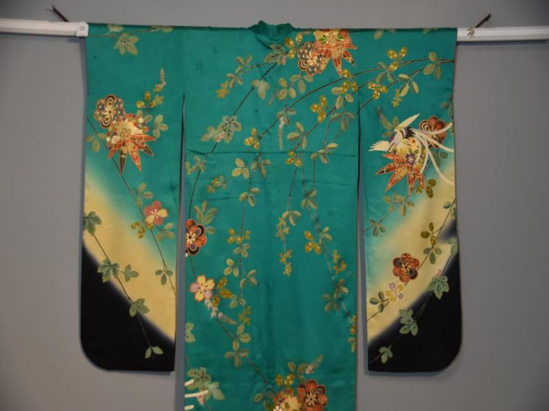 Emerald Green Japanese Vintage Kimono - Image 9