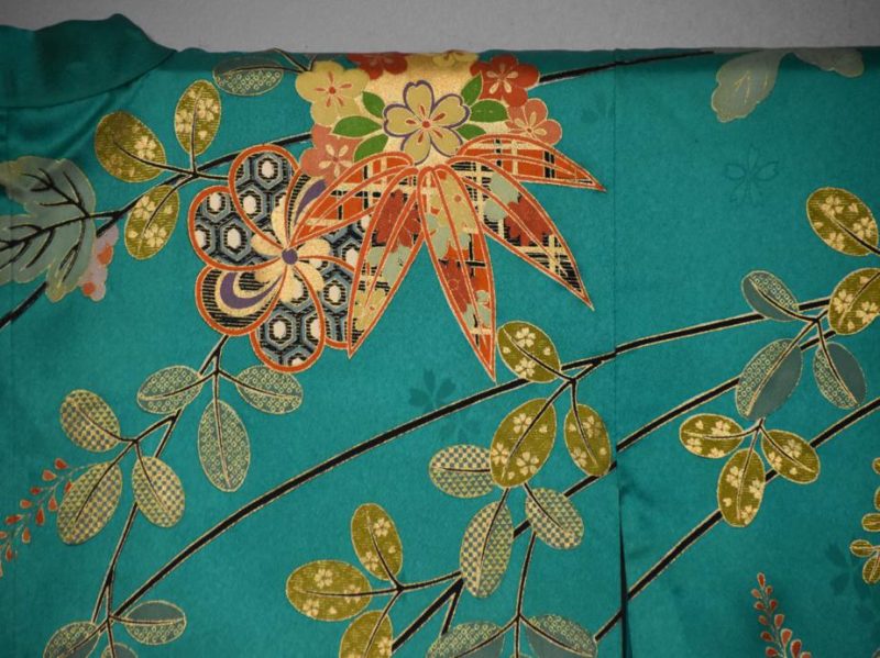 Emerald Green Japanese Vintage Kimono - Image 8