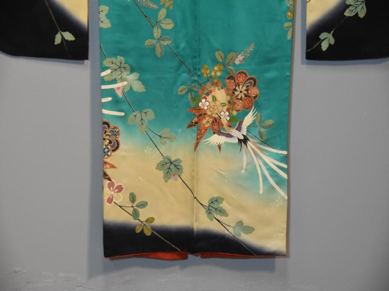 Emerald Green Japanese Vintage Kimono - Image 6