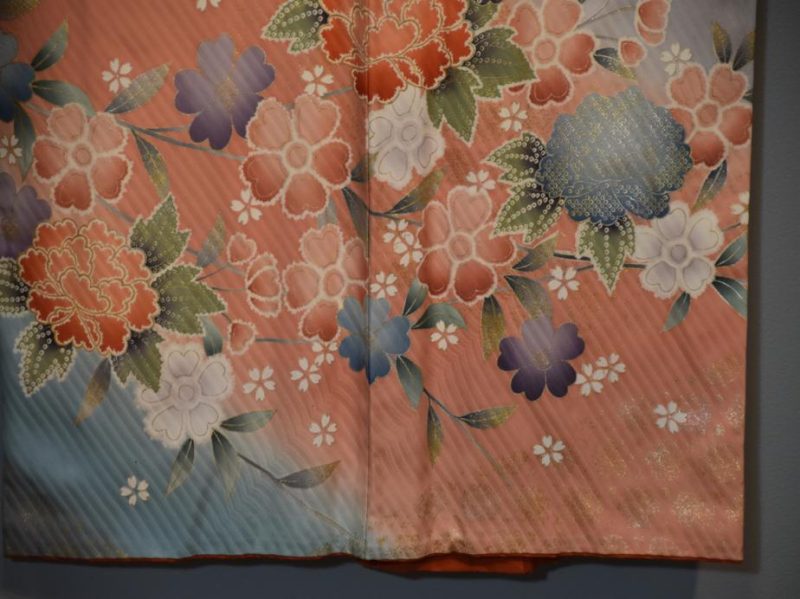 Pink and Grey Wisteria Japanese Vintage Kimono - Image 2