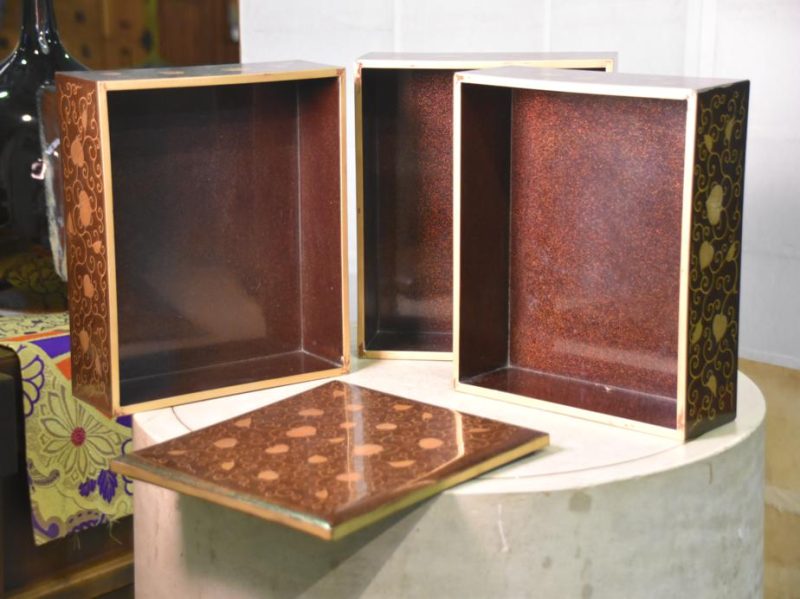 Jubako Lacquer 3 Tiered Lidded Box - Image 8