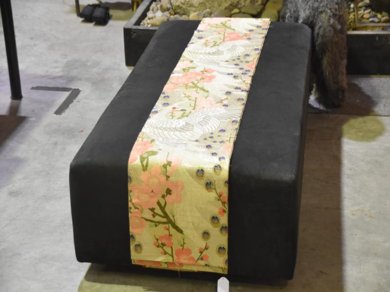 Japanese Vintage Pink Cherry Blossom Brocade Sash Obi