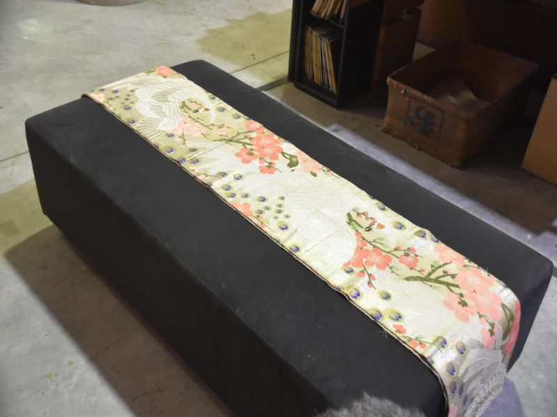 Japanese Vintage Pink Cherry Blossom Brocade Sash Obi - Image 5