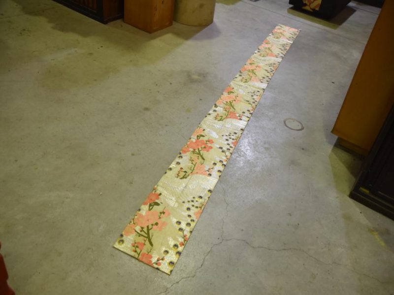 Japanese Vintage Pink Cherry Blossom Brocade Sash Obi - Image 4