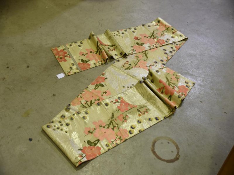 Japanese Vintage Pink Cherry Blossom Brocade Sash Obi - Image 3