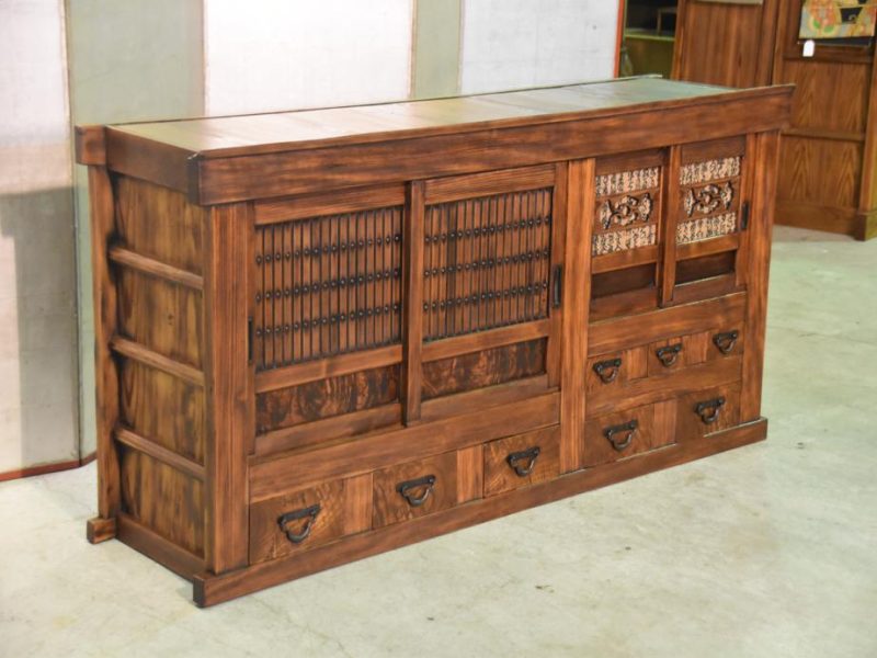 Japanese Antique Wooden Sideboard - Image 5