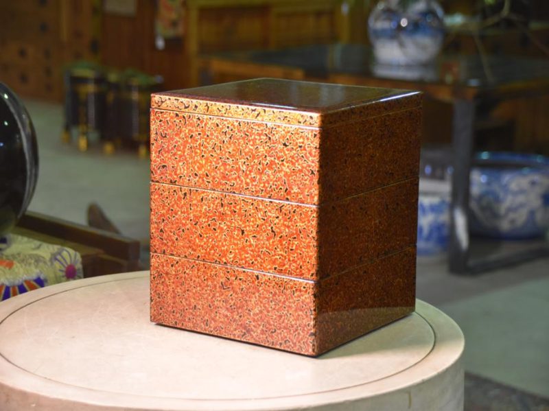 Japanese Wakasa Lacquer Stacking Box Jubako