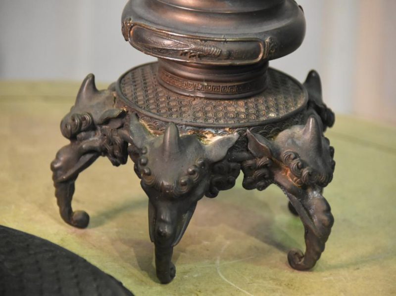 Japanese Cast Bronze Flower Vase - Image 6