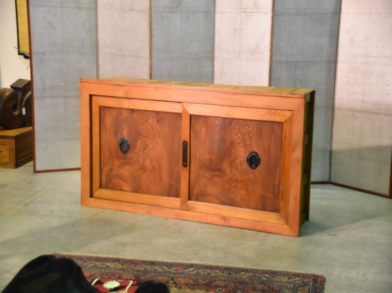 Japanese Elm Panel Antique Sideboard