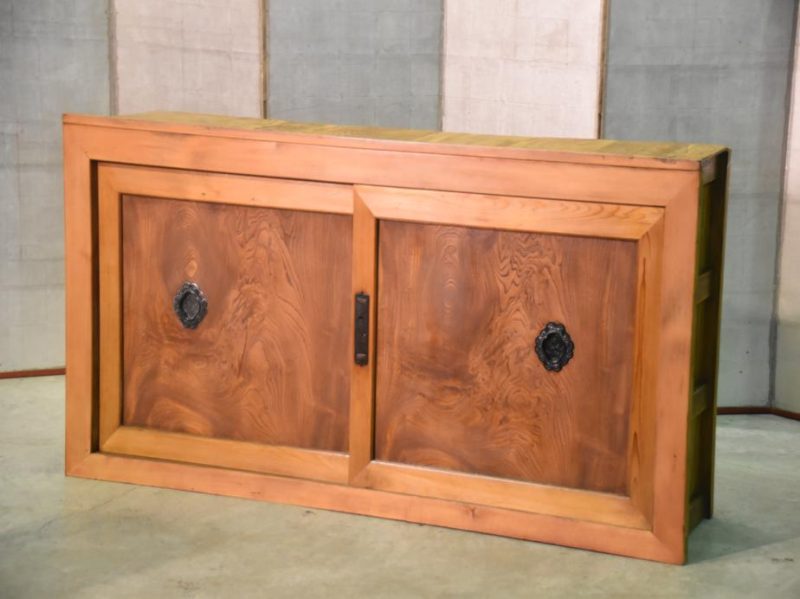 Japanese Elm Panel Antique Sideboard - Image 2