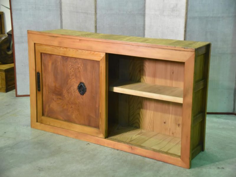 Japanese Elm Panel Antique Sideboard - Image 9