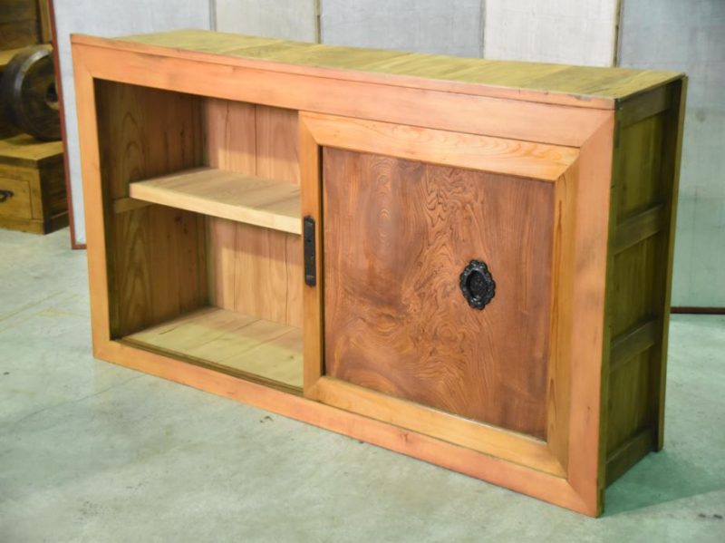 Japanese Elm Panel Antique Sideboard - Image 8