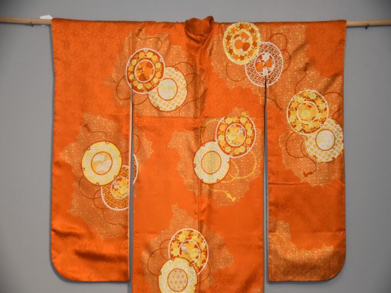 Vintage Orange Furisode Kimono - Image 2
