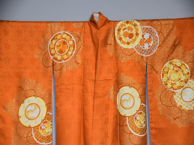 Vintage Orange Furisode Kimono - Image 4
