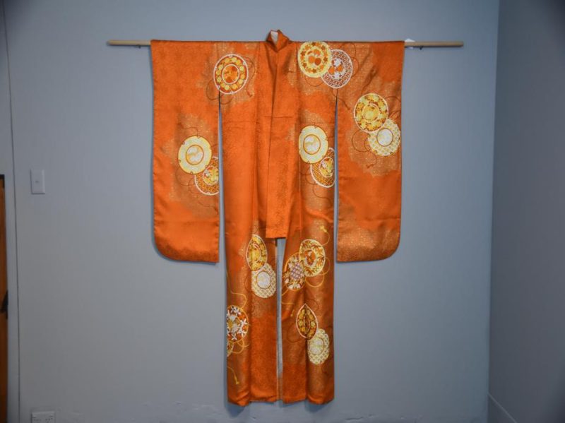 Vintage Orange Furisode Kimono - Image 3