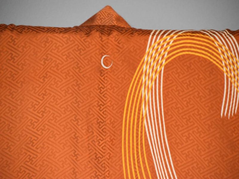 Orange Soft Silk Kimono - Image 6