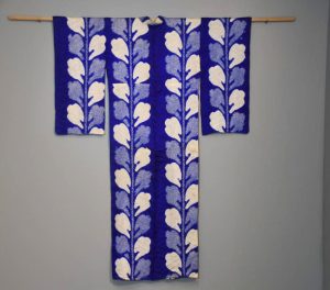 Purple and White Shibori Summer Kimono