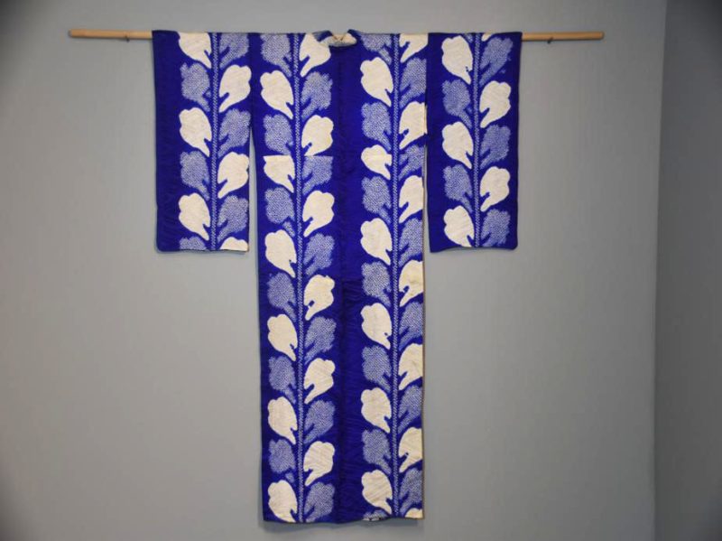 Purple and White Shibori Summer Kimono