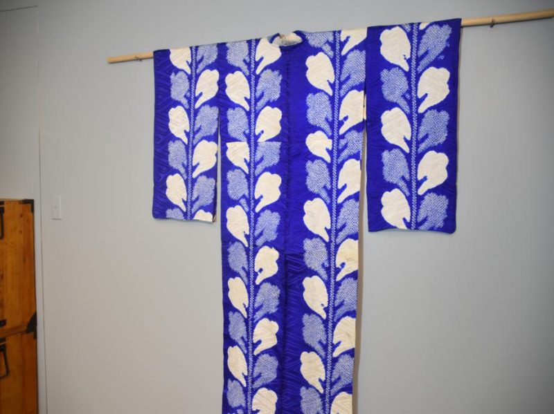 Purple and White Shibori Summer Kimono - Image 11