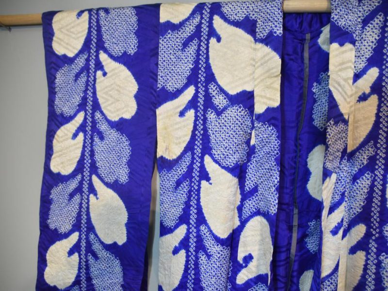 Purple and White Shibori Summer Kimono - Image 4