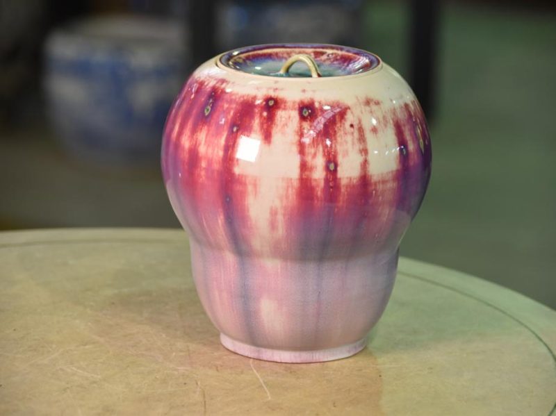 Japanese Flambe Glaze Mizuzashi by Matsuyama Gae