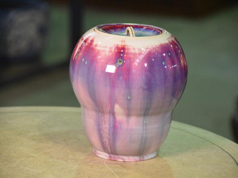 Japanese Flambe Glaze Mizuzashi by Matsuyama Gae - Image 10
