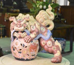Japanese Porcelain Lion Dog Shi Shi from Kutani Yaki