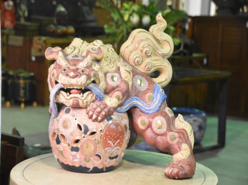 Japanese Porcelain Lion Dog Shi Shi from Kutani Yaki