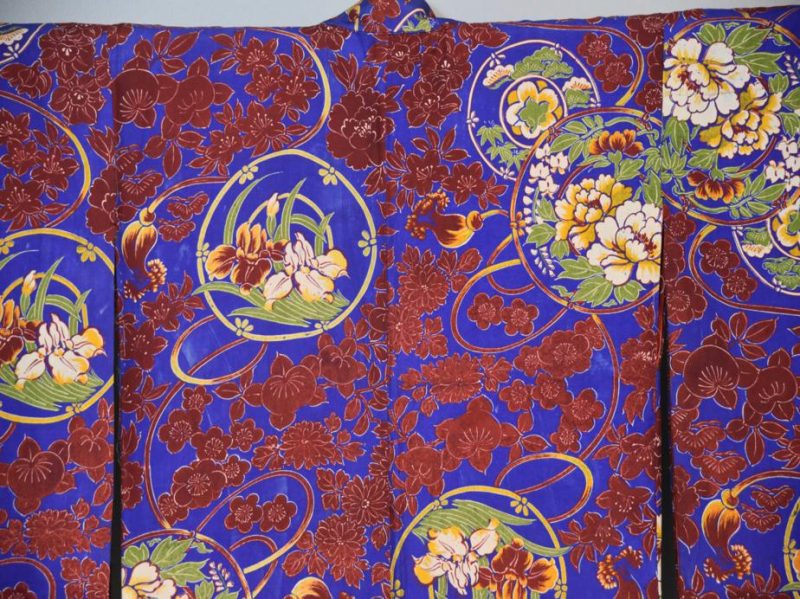 Deep Red and Blue Kimono - Image 2