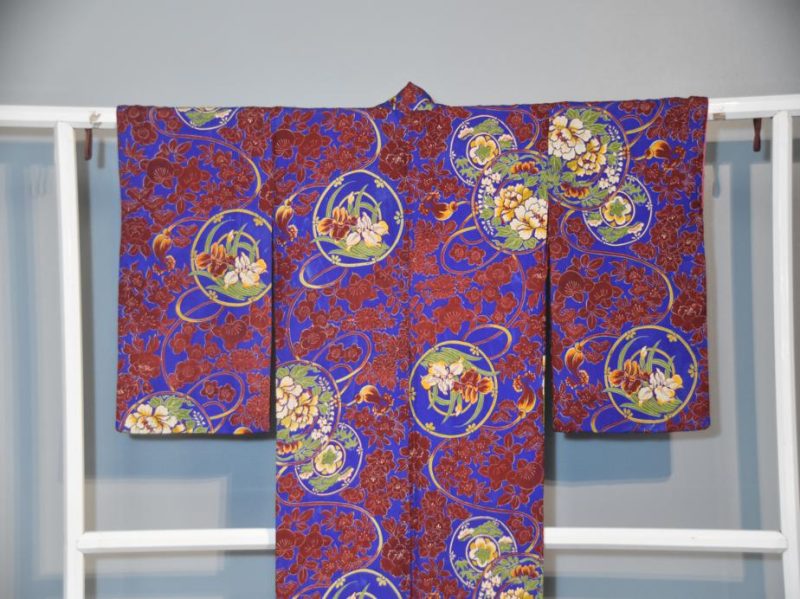 Deep Red and Blue Kimono - Image 10