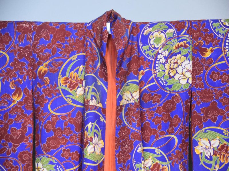 Deep Red and Blue Kimono - Image 8