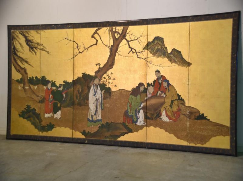 Chinese Sages on Gold 6 Panel Screen - Image 10