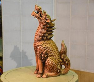 Japanese Hirado Pottery Kirin Incense Burner
