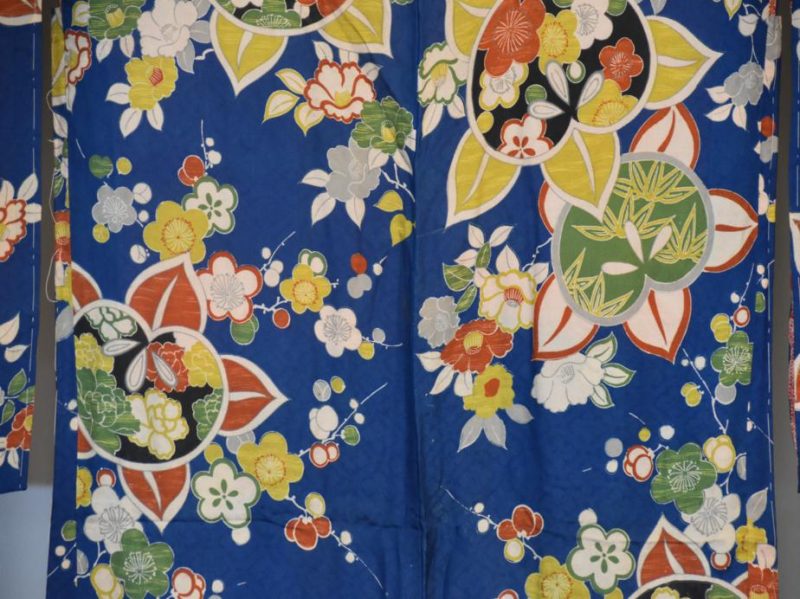 Vintage Blue Floral Haori - Image 2