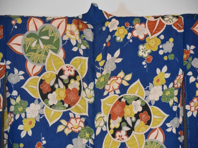 Vintage Blue Floral Haori - Image 3