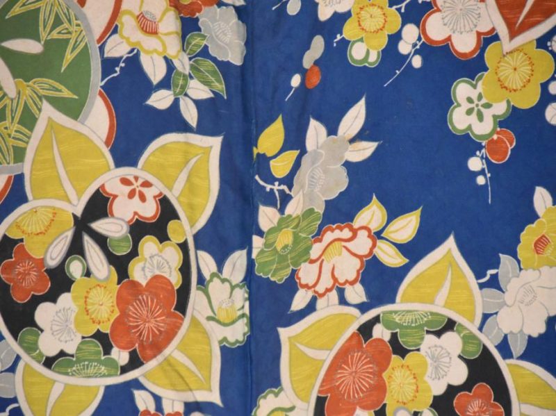 Vintage Blue Floral Haori - Image 4