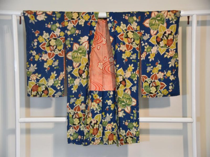Vintage Blue Floral Haori - Image 7