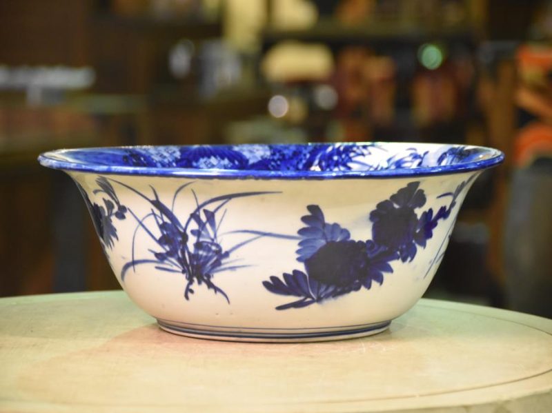 Large Japanese Blue and White Bowl - Image 2