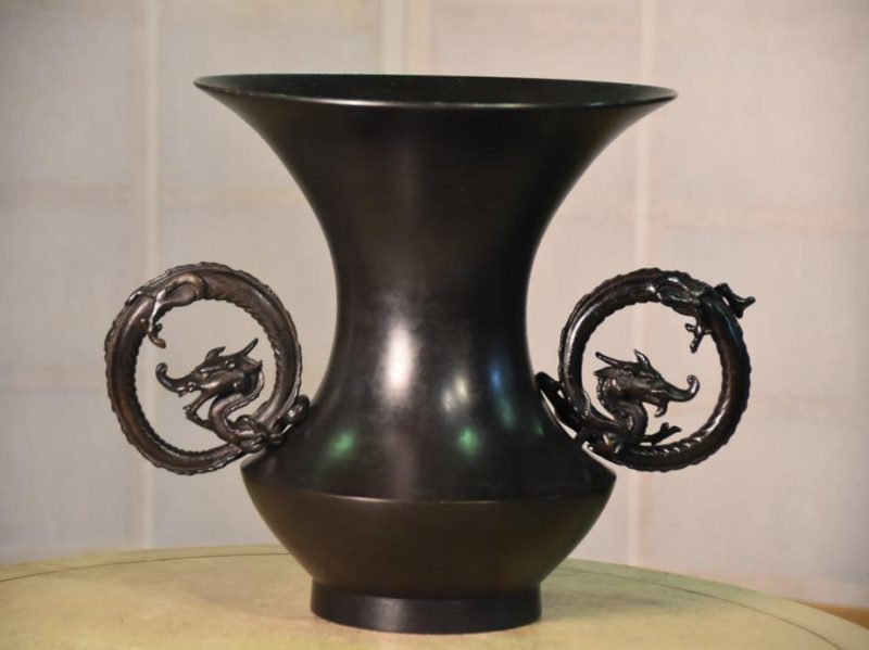 Japanese Bronze Temple Vase - Image 2
